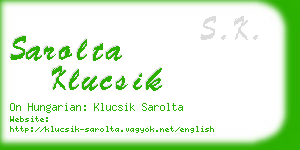 sarolta klucsik business card